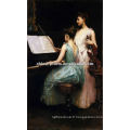 Peinture à l&#39;huile au piano Girls Play